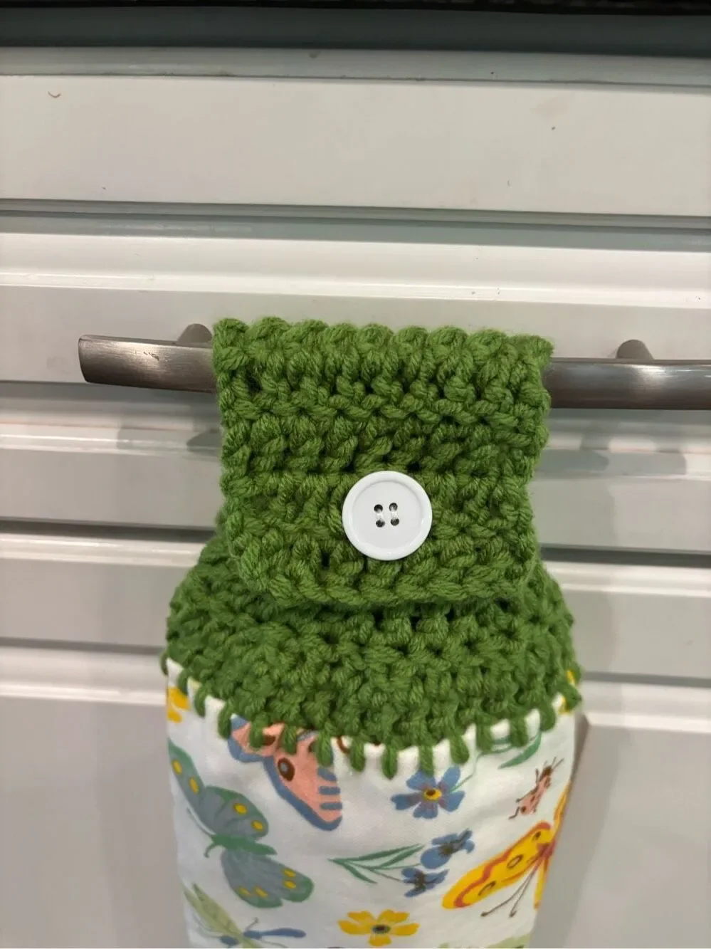 Crochet Top Kitchen Towel- Lots of butterflies
